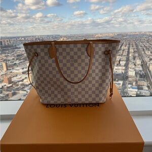 Louis Vuitton Neverfull MM Tote Bag - Damier Azul